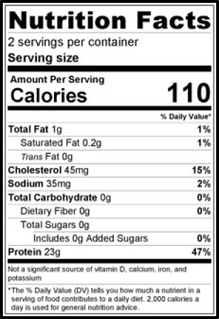 Nutrition Facts for Tuna